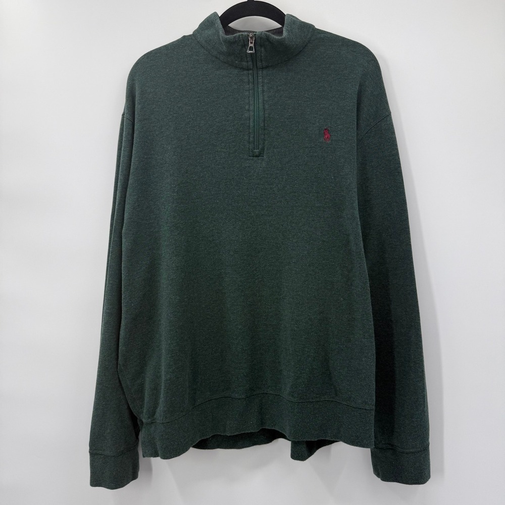 Polo Ralph Lauren Mens XL Pullover Green Performance Quarter Zip Sweatshirt